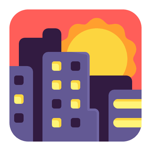 Sunset Flat Emoji from Fluent Emoji Flat Set