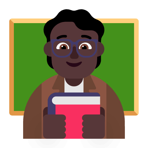 Teacher Flat Dark Emoji from Fluent Emoji Flat Set