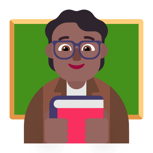 Teacher Flat Medium Dark Emoji from Fluent Emoji Flat Set