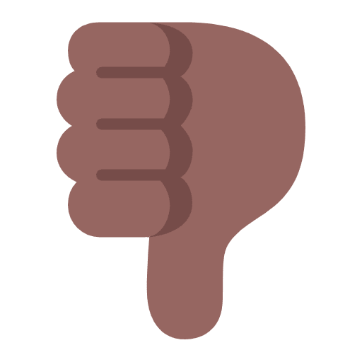 Thumbs Down Flat Medium Dark Emoji from Fluent Emoji Flat Set