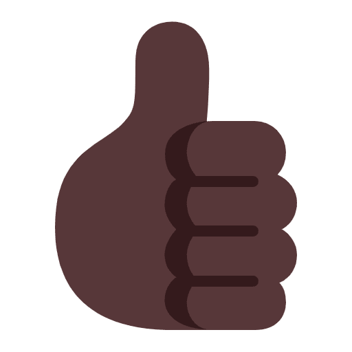 Thumbs Up Flat Dark Emoji from Fluent Emoji Flat Set