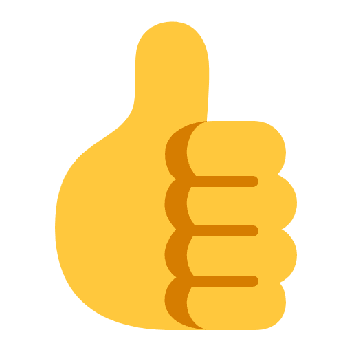 Thumbs Up Flat Default Emoji from Fluent Emoji Flat Set