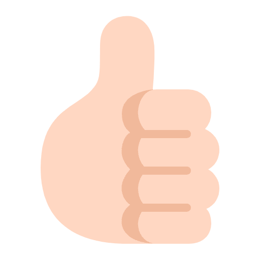 Thumbs Up Flat Light Emoji from Fluent Emoji Flat Set