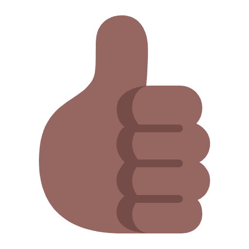 Thumbs Up Flat Medium Dark Element from Fluent Emoji Flat Set