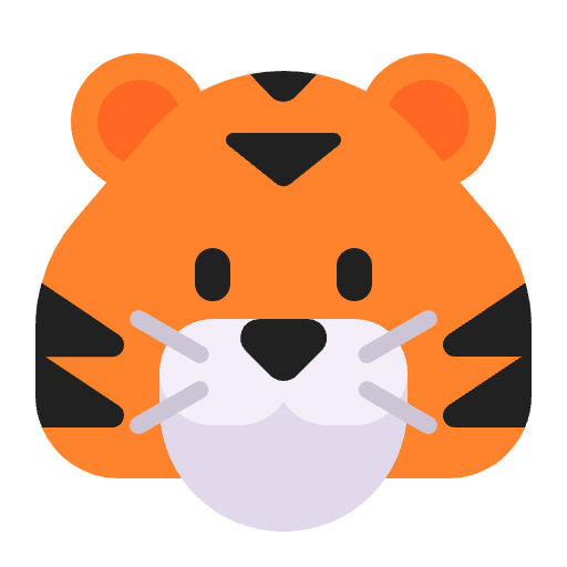 Tiger Face Flat Emoji from Fluent Emoji Flat Set