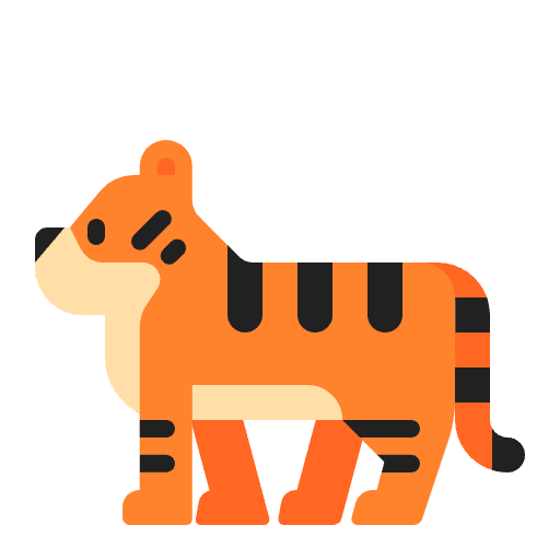 Tiger Flat Emoji from Fluent Emoji Flat Set