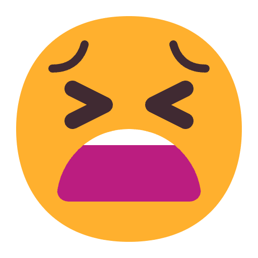 Tired Face Flat Emoji from Fluent Emoji Flat Set