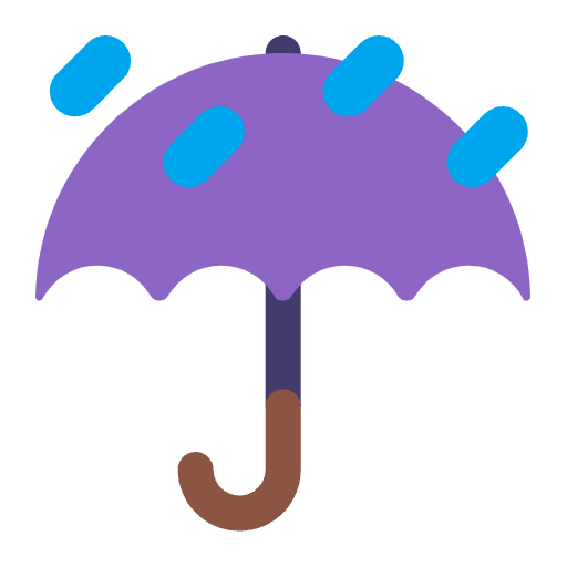 Umbrella With Rain Drops Flat Emoji from Fluent Emoji Flat Set