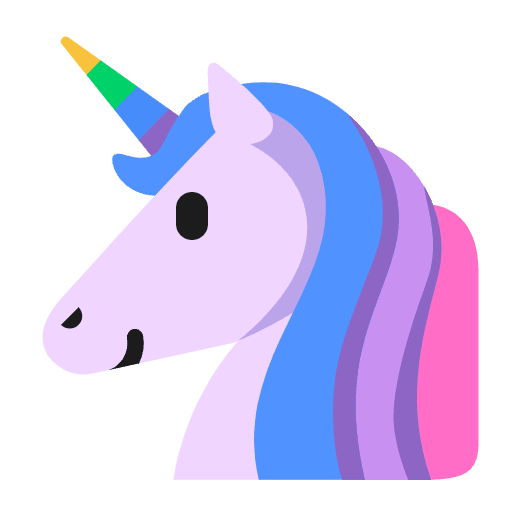 Unicorn Flat Emoji from Fluent Emoji Flat Set