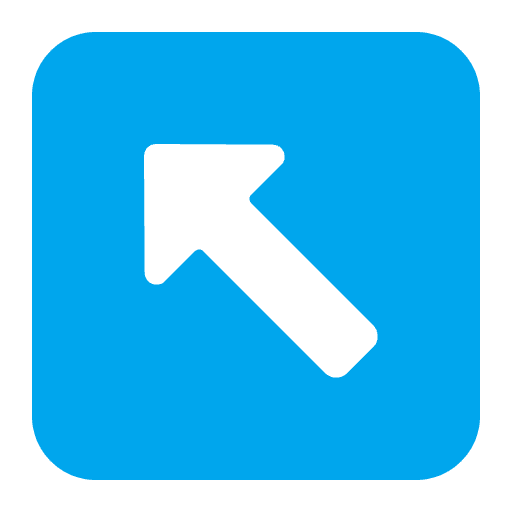Up Left Arrow Flat Emoji from Fluent Emoji Flat Set