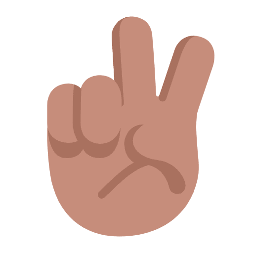 Victory Hand Flat Medium Emoji from Fluent Emoji Flat Set