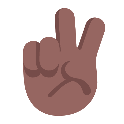 Victory Hand Flat Medium Dark Emoji from Fluent Emoji Flat Set