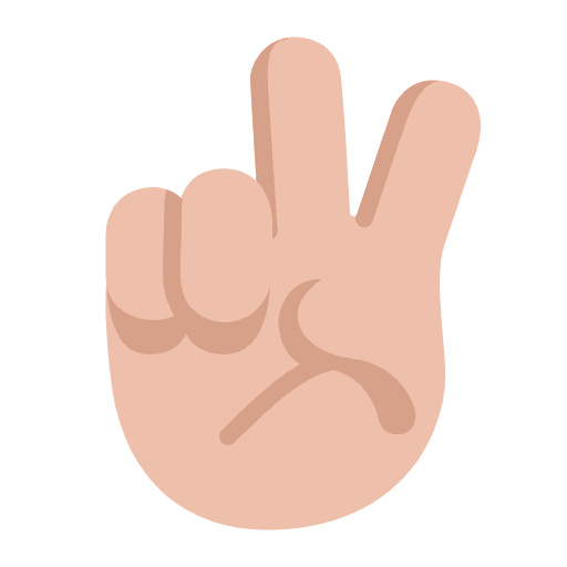 Victory Hand Flat Medium Light Emoji from Fluent Emoji Flat Set