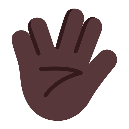 Vulcan Salute Flat Dark Element from Fluent Emoji Flat Set