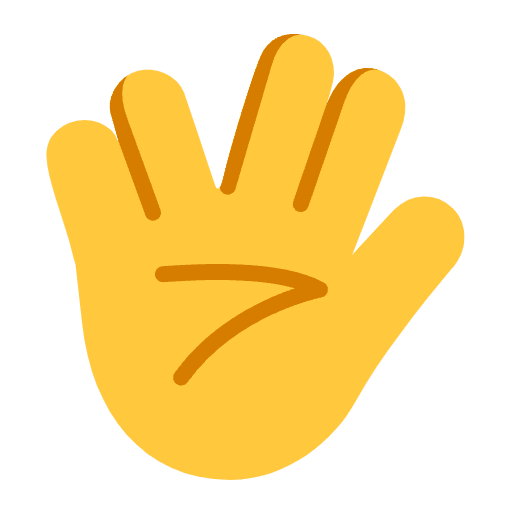 Vulcan Salute Flat Default Emoji from Fluent Emoji Flat Set