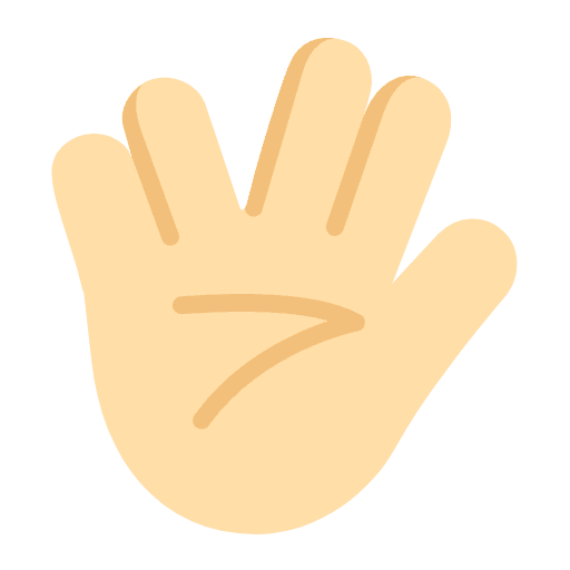 Vulcan Salute Flat Light Emoji from Fluent Emoji Flat Set