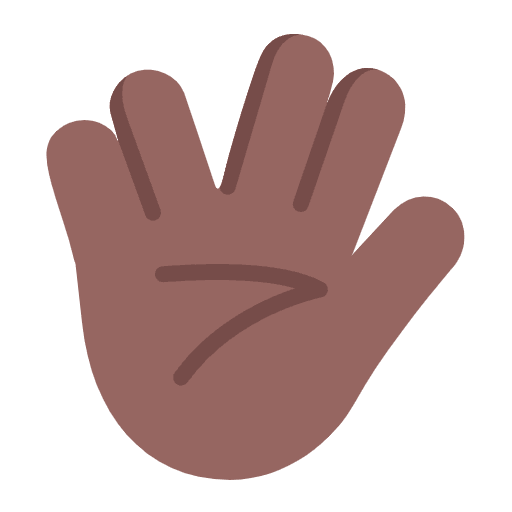 Vulcan Salute Flat Medium Dark Element from Fluent Emoji Flat Set