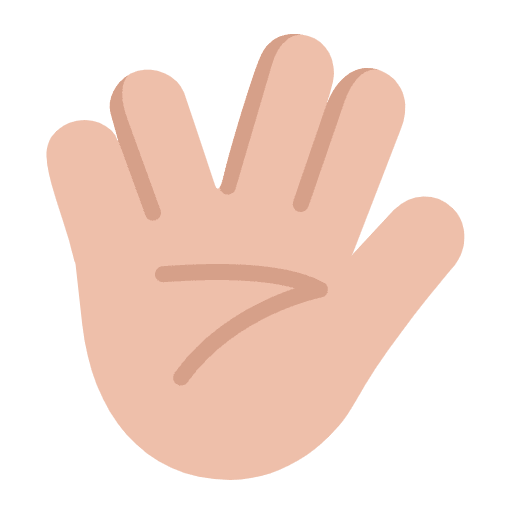 Vulcan Salute Flat Medium Light Emoji from Fluent Emoji Flat Set