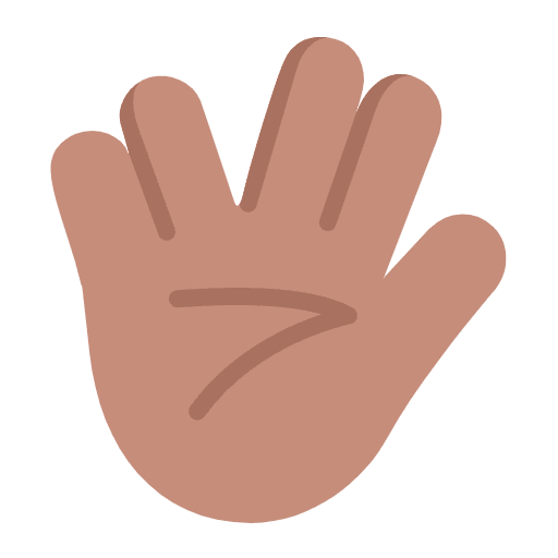 Vulcan Salute Flat Medium Emoji from Fluent Emoji Flat Set