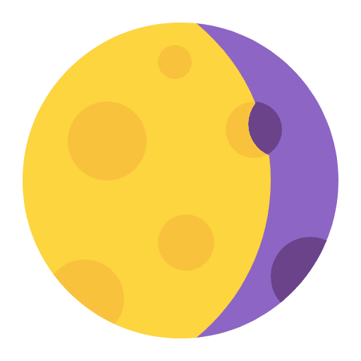 Waning Gibbous Moon Flat Emoji from Fluent Emoji Flat Set