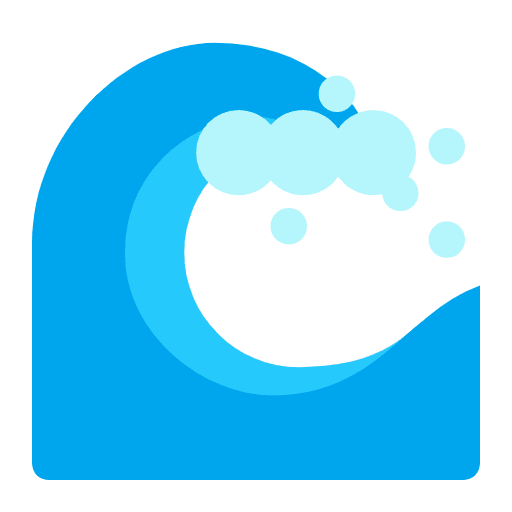 Water Wave Flat Emoji from Fluent Emoji Flat Set