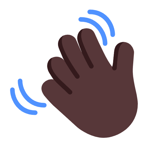 Waving Hand Flat Dark Emoji from Fluent Emoji Flat Set