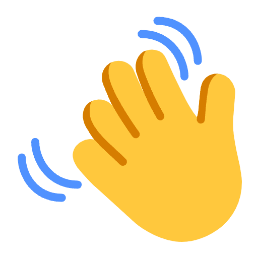 Waving Hand Flat Default Emoji from Fluent Emoji Flat Set