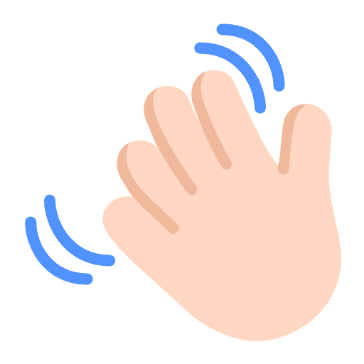 Waving Hand Flat Light Emoji from Fluent Emoji Flat Set