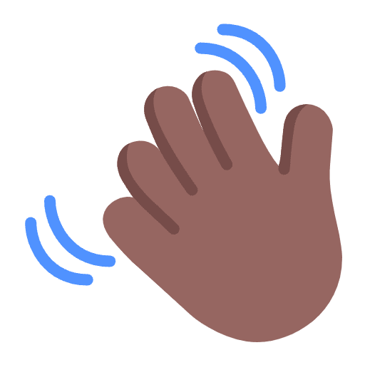 Waving Hand Flat Medium Dark Emoji from Fluent Emoji Flat Set