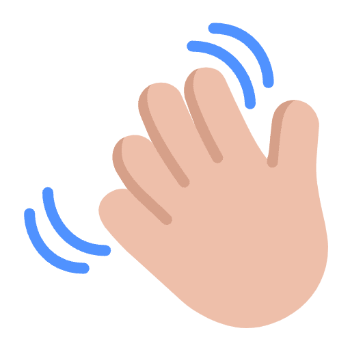 Waving Hand Flat Medium Light Emoji from Fluent Emoji Flat Set