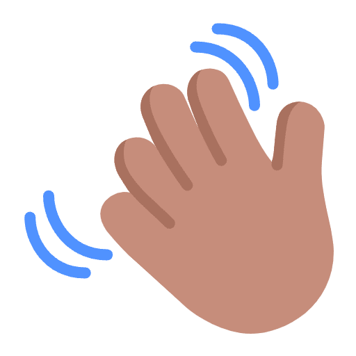Waving Hand Flat Medium Emoji from Fluent Emoji Flat Set