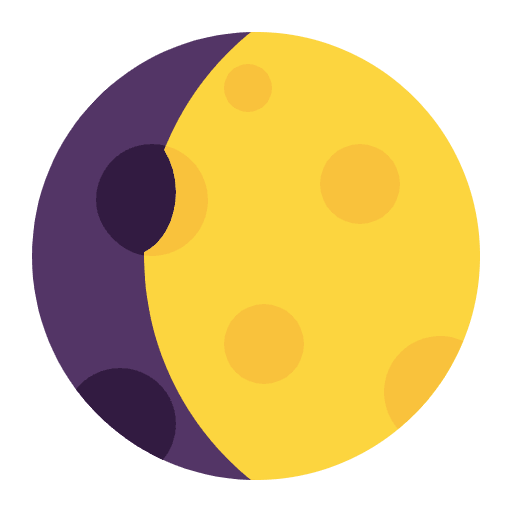 Waxing Gibbous Moon Flat Emoji from Fluent Emoji Flat Set
