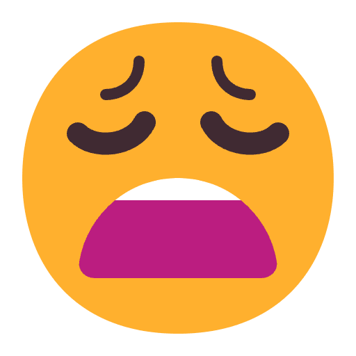 Weary Face Flat Emoji from Fluent Emoji Flat Set