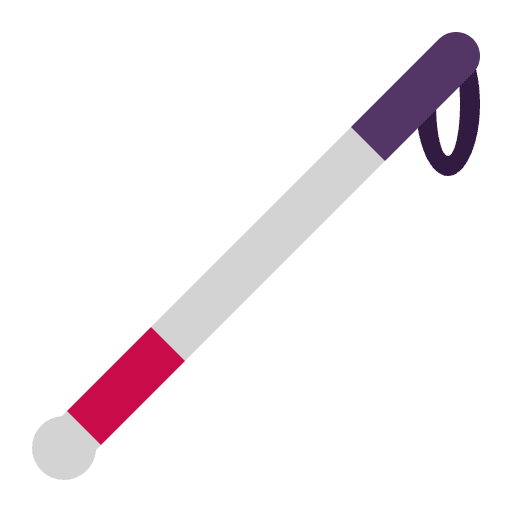 White Cane Flat Emoji from Fluent Emoji Flat Set