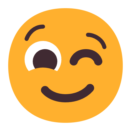 Winking Face Flat Emoji from Fluent Emoji Flat Set