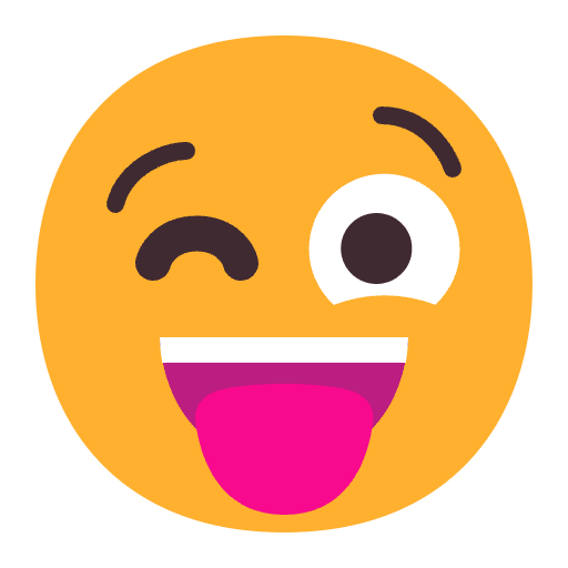 Winking Face With Tongue Flat Emoji from Fluent Emoji Flat Set