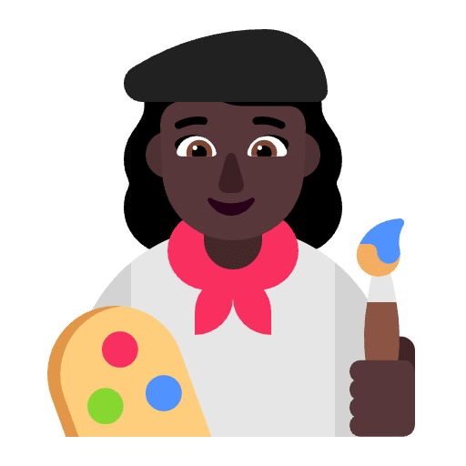 Woman Artist Flat Dark Emoji from Fluent Emoji Flat Set