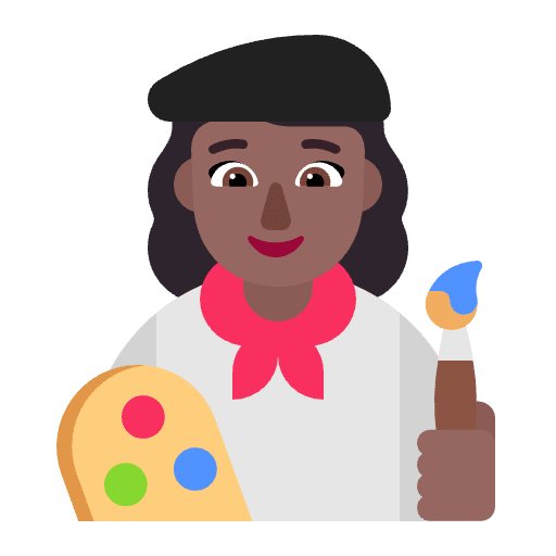 Woman Artist Flat Medium Dark Emoji from Fluent Emoji Flat Set