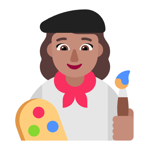 Woman Artist Flat Medium Emoji from Fluent Emoji Flat Set