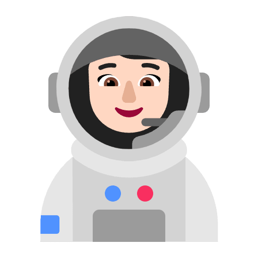 Woman Astronaut Flat Light Emoji from Fluent Emoji Flat Set