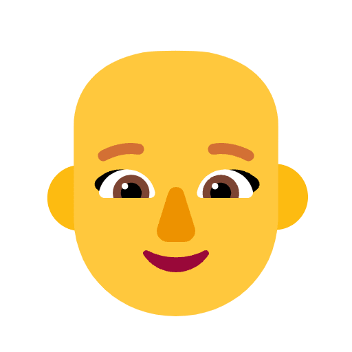 Woman Bald Flat Default Emoji from Fluent Emoji Flat Set
