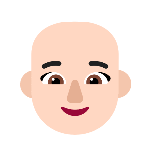Woman Bald Flat Light Emoji from Fluent Emoji Flat Set