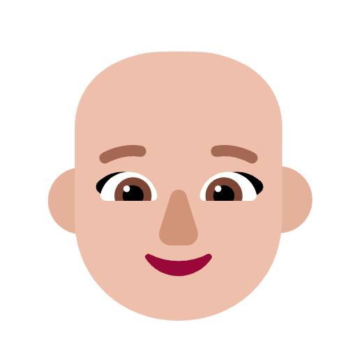 Woman Bald Flat Medium Light Emoji from Fluent Emoji Flat Set