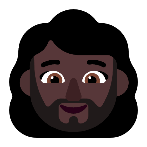 Woman Beard Flat Dark Emoji from Fluent Emoji Flat Set