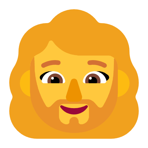 Woman Beard Flat Default Emoji from Fluent Emoji Flat Set