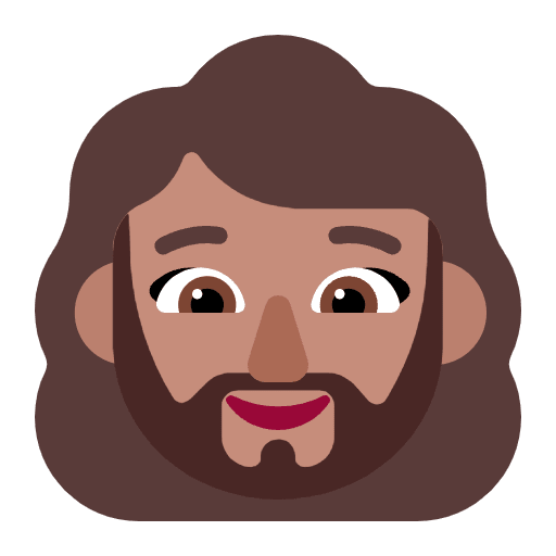 Woman Beard Flat Medium Emoji from Fluent Emoji Flat Set