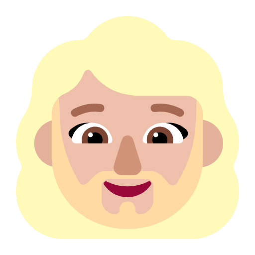 Woman Beard Flat Medium Light Element from Fluent Emoji Flat Set