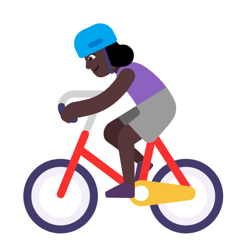 Woman Biking Flat Dark Emoji from Fluent Emoji Flat Set
