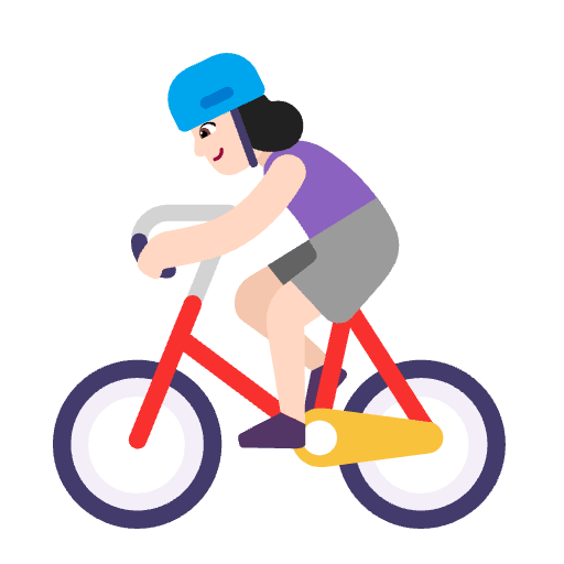 Woman Biking Flat Light Emoji from Fluent Emoji Flat Set