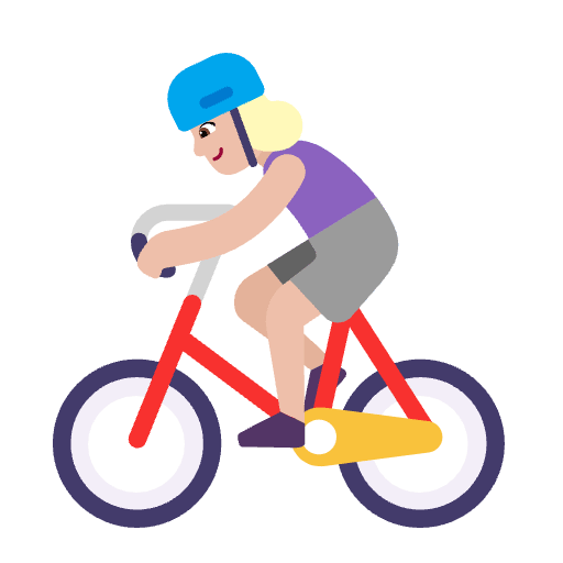 Woman Biking Flat Medium Light Element from Fluent Emoji Flat Set